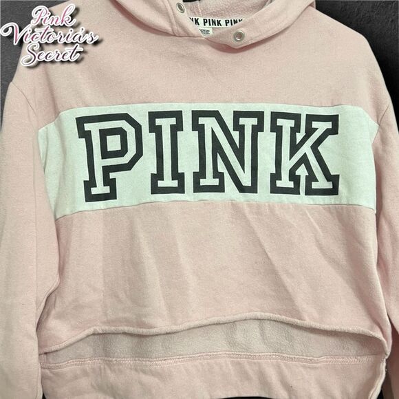 Preowned Victoria’s Secret PINK Long Sleeve Pull Over crop hoodie sweatshirt XS - Picture 5 of 6